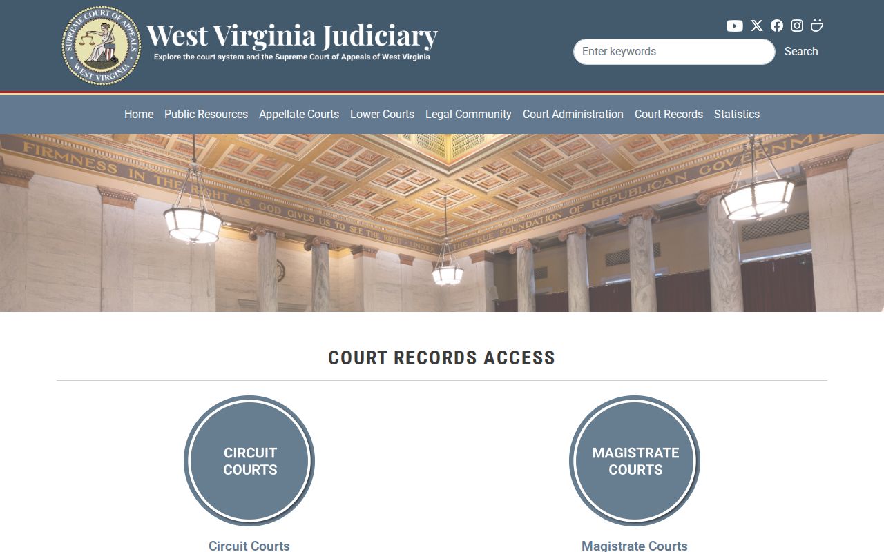 Official Circuit and Magistrate options for a Logan County docket search